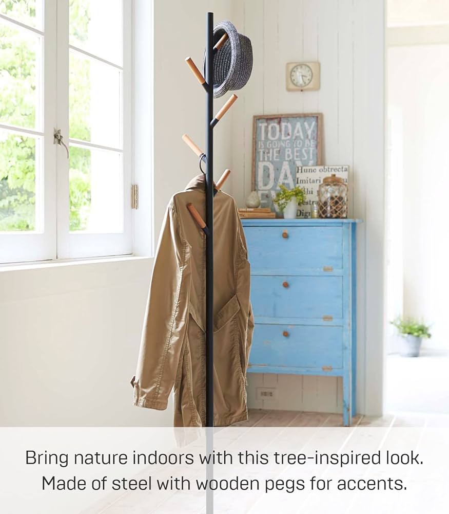 ヒンデローペン手描きコートラック Amazon.com: Yamazaki Home Plain Freestanding Coat Hanger